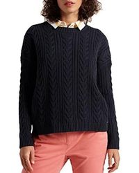 Superdry - Dropped Shoulder Cable Crew Polo-Pullover - Lyst