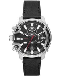 DIESEL - Dz4603 Griffed Stainless Steel And Leather Watch - Lyst