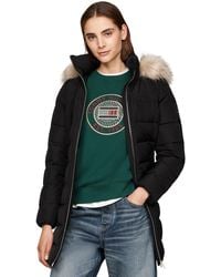 Tommy Hilfiger - Heritage Down Tyra Coat With Fur And Pockets - Lyst
