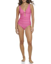 Tommy Hilfiger - Standard Ring Detail Over The Shoulder Adjustable Straps One Piece - Lyst