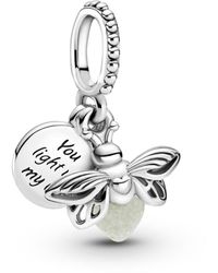 PANDORA - Passions Colgante de plata de ley con diseño de luciérnaga que brilla en la oscuridad con cristal fotoluminiscente verde lechoso - Lyst