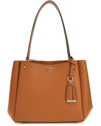 Guess - Talent Multi Comp Tote Caramel - Lyst