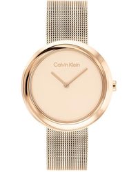 Calvin Klein - Montre Analogique à Quartz pour Collection Twisted Bezel avec Bracelet Milanais en Acier Inoxydable Couleur - Lyst