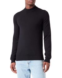 HUGO - San Matteo-M Slim-Fit Pullover aus Schurwolle mit Stehkragen Schwarz L - Lyst