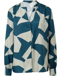 Comma, - Bluse mit Tunika Ausschnitt - Lyst