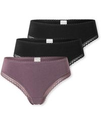 Schiesser - Größe 42 Gemischt - Atmungsaktive Baumwolltangas mit Spitzenbändern am Bund - Elastisches Single-Jersey - Bequeme Unterwäsche - Lyst