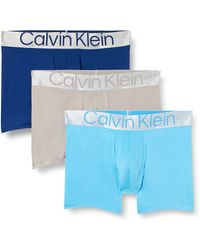 Calvin Klein - Bokserki 3 Szt Krótkie Bokserki Mężczyźni,mid Blue - Lyst