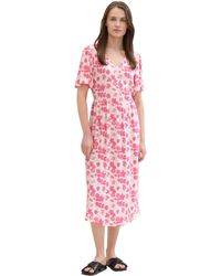 Tom Tailor - Basic Sommer-Kleid mit Allover Print - Lyst
