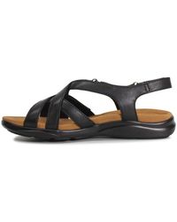 Clarks - Kitly Go Leather Sandals In Black Standard Fit Size 5 - Lyst
