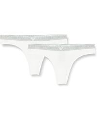 Emporio Armani - Stretch Cotton Studs Logoband 2-pack Thong - Lyst