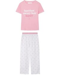 Women'secret - Pyjama Capri 100% Katoen Roze Buurman Blond - Lyst