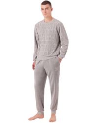Emporio Armani - Sweater+Trousers Jacquard Bold Logo Chenille - Lyst