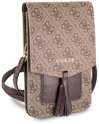 Guess - Étui Portefeuille 4G pour téléphone Portable avec étui Beige - Lyst