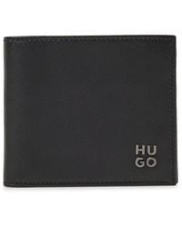 HUGO - Klapp-Geldbörse aus Leder mit Stack-Logo und Münzfach - Lyst