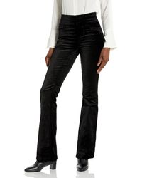 PAIGE - Womens High Rise Lou Lou Wide Clean Front Waist Band Flare In Velet Black Overdye Jeans - Lyst