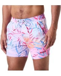 HUGO - S Calala Fully Lined Swim Shorts With Seasonal Print - Lyst