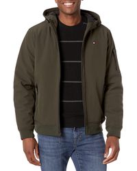 Tommy Hilfiger - Soft Shell Fashion Bomber With Contrast Bib And Hood Jacket - Lyst