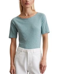 Marc O' Polo - Marc Oߴpolo Organic Cotton T-shirt With Boat Neck - Lyst