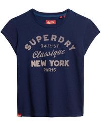 Superdry - Indigo Workwear Cap SLV Tee C3-Basic Printed T.Shirt - Lyst