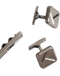 Ted Baker - Klassik Black-gunmetal Metal Cufflink And Tie Pin Set - Lyst