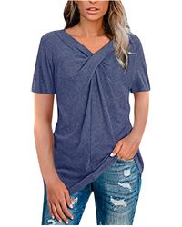Superdry - Lalaluka Blouse Short Sleeve Shirt Summer Short Sleeve V-neck Crossover Ruffled Loose T-shirt Tunic T Shirt Top T-shirt Shirt - Lyst