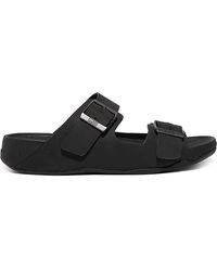 Fitflop - Gogh Moc Mens Buckle Leather Slides - Lyst