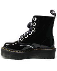 Dr. Martens - S Molly Patent Leather Black Silver Boots 6.5 Uk - Lyst
