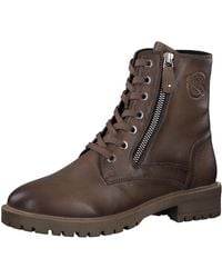 S.oliver - Stiefeletten ohne Absatz aus Leder mit Reißverschluss - Lyst