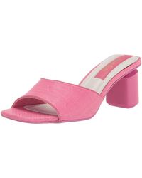 Franco Sarto - S Linley Heeled Slide Sandal Pink Raffia 8 M - Lyst