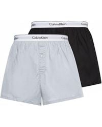 Calvin Klein - Slim Fit - Boxers 2 Pack - Signature Waistband Elastic - 100% Cotton - Black/grey - Size - Lyst