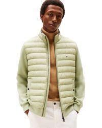 Tommy Hilfiger - Mix Media Ess Rwb Stand Collar Mw0mw41329 Zip Through Sweatshirt - Lyst