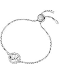 Michael Kors Chunky Turnlock Chain Link Bracelet in Metallic