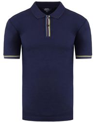 Ben Sherman - Short Sleeve Collar Navy Placket Interest Polo Shirt 0074693 035 - Lyst