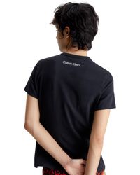Calvin Klein - T-Shirt Donna ica Corta Scollo Rotondo - Lyst