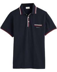 GANT - 2-col Tipping Ss Pique Polo - Lyst