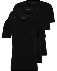 BOSS - Paquete de tres camisetas de algodón con logo bordado - Lyst