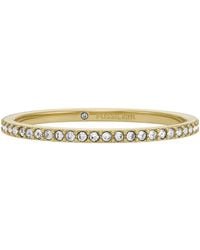Fossil - Anello a fascia All Stacked Up da donna in acciaio color oro - Lyst