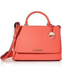 Calvin Klein Sided Top Handle - Rojo