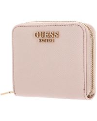 Guess - Laurel SLG Small Zip Around Wallet Light Rose - Lyst