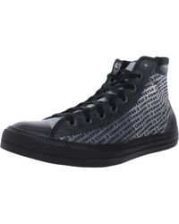 Converse Segeltuch Script Print Unt1Tl3D High Top in Schwarz - Lyst