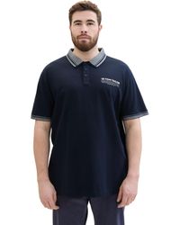 Tom Tailor - Plussize Basic Piqué Poloshirt mit Logo-Print - Lyst