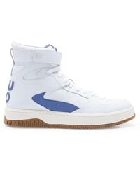 HUGO - S Kilian Hito Basketball-inspired High-top Trainers With Leather And Mesh Size 10 White - Lyst