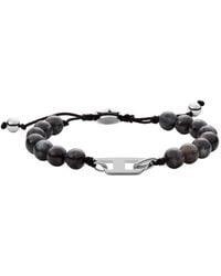 DIESEL - Stainless Steel And Beaded Bracelet - Lyst