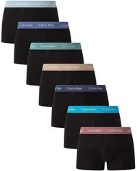 Calvin Klein - Pack Of 7 Low-rise Boxer Short Trunks Stretch Cotton - Lyst