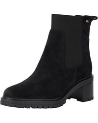Tommy Hilfiger - Chelsea Boots Flag Mid Heel Suede aus Wildleder - Lyst