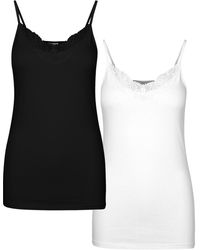 Vero Moda - 2er-Pack Spaghetti-Träger VmInge Top Oberteil Shirt Spitze - Lyst