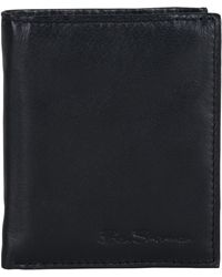 Mens Accessories Wallets and cardholders Ben Sherman Leather s Slimfold Full-grain Anti-theft Rfid Security Id Window in Black for Men 