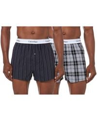 Calvin Klein - Slim Fit - Boxers 2 Pack - Signature Waistband Elastic - 100% Cotton - Black - Size - Lyst