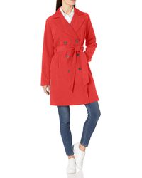 Amazon Essentials Relaxed-fit Water-resistant Trench Coat - Red