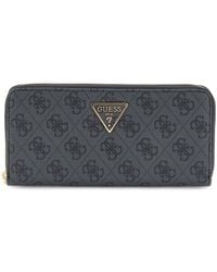 Guess - Laurel Ii Slg Large Zip Around Wallet L Coal Logo - Lyst